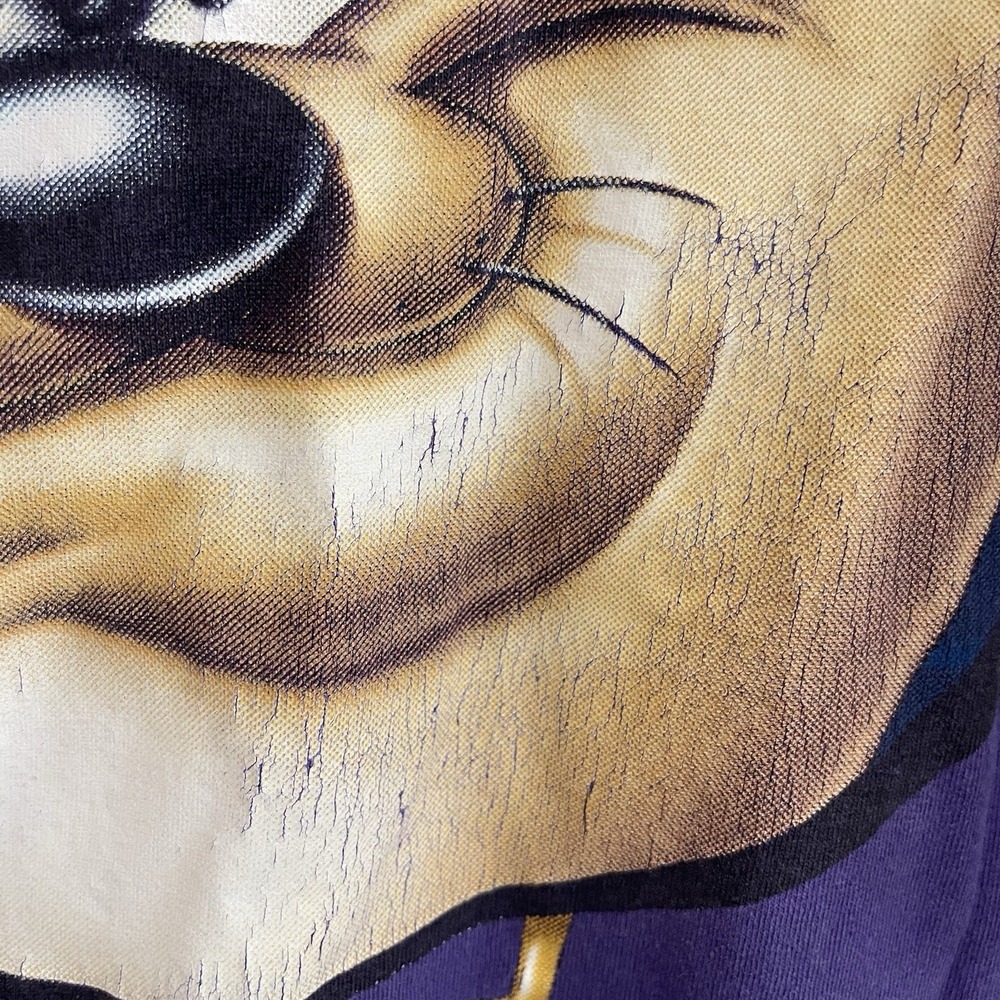 VTG 90s Minnesota Vikings Warner Bros Taz Tasmanian Devil BASEBALL T-Shirt L - Picture 3 of 6